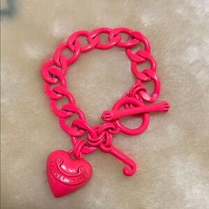 🎀🩷🌸🎀🩷🌸 VINTAGE JUICY COUTURE HOT PINK TOGGLE BRACELET🎀🩷🌸🎀🩷🌸
